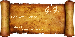 Gerber Fanni névjegykártya